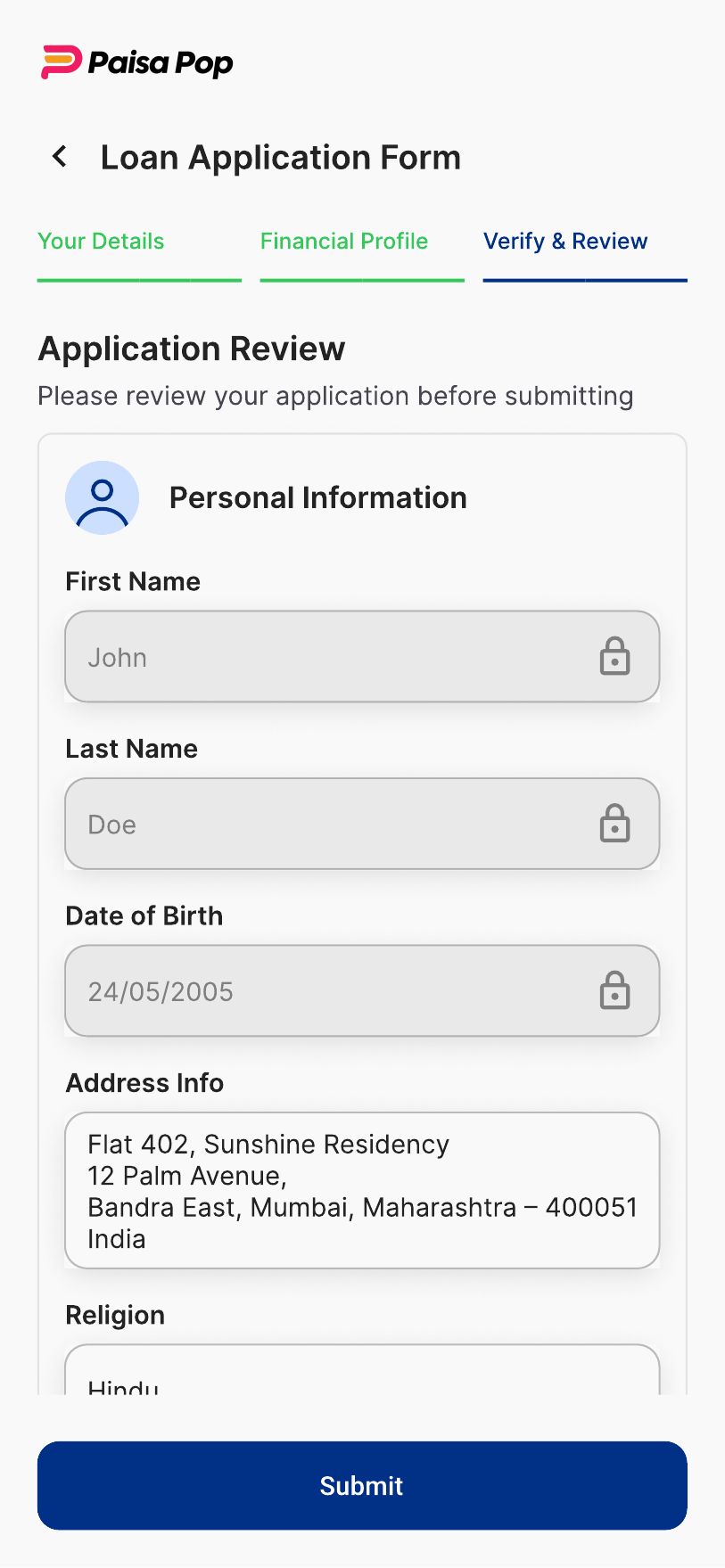 PaisaPop final design — Application review