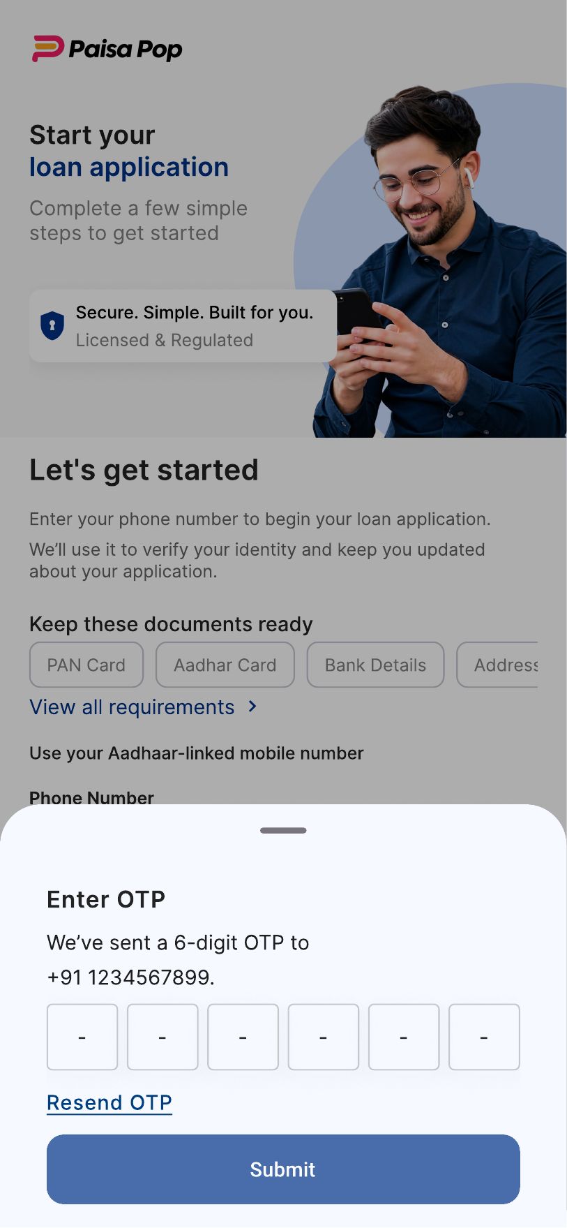PaisaPop final design — OTP verification